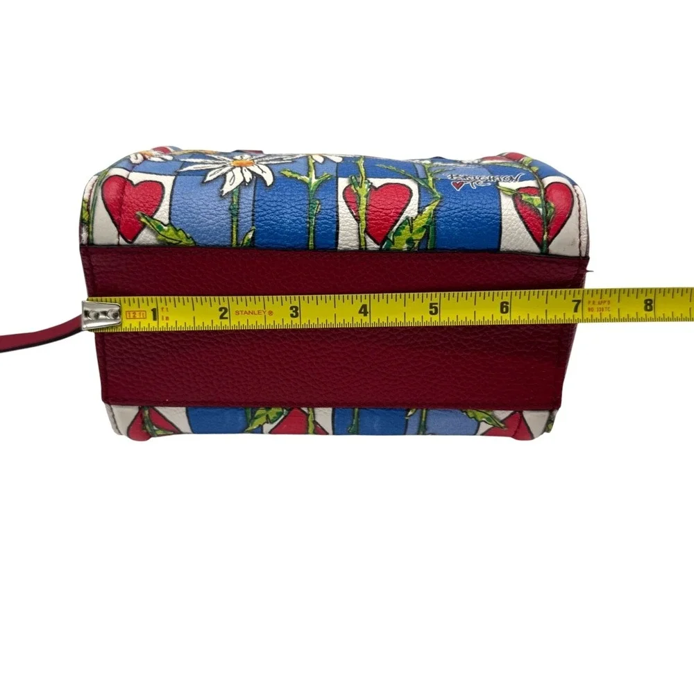 Brighton Bee Happy Mini Satchel Bag Card Organizer Dust Bag Red Blue Daisy Heart